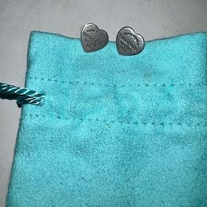 Pair of heart tag stud Tiffany & Co. earrings